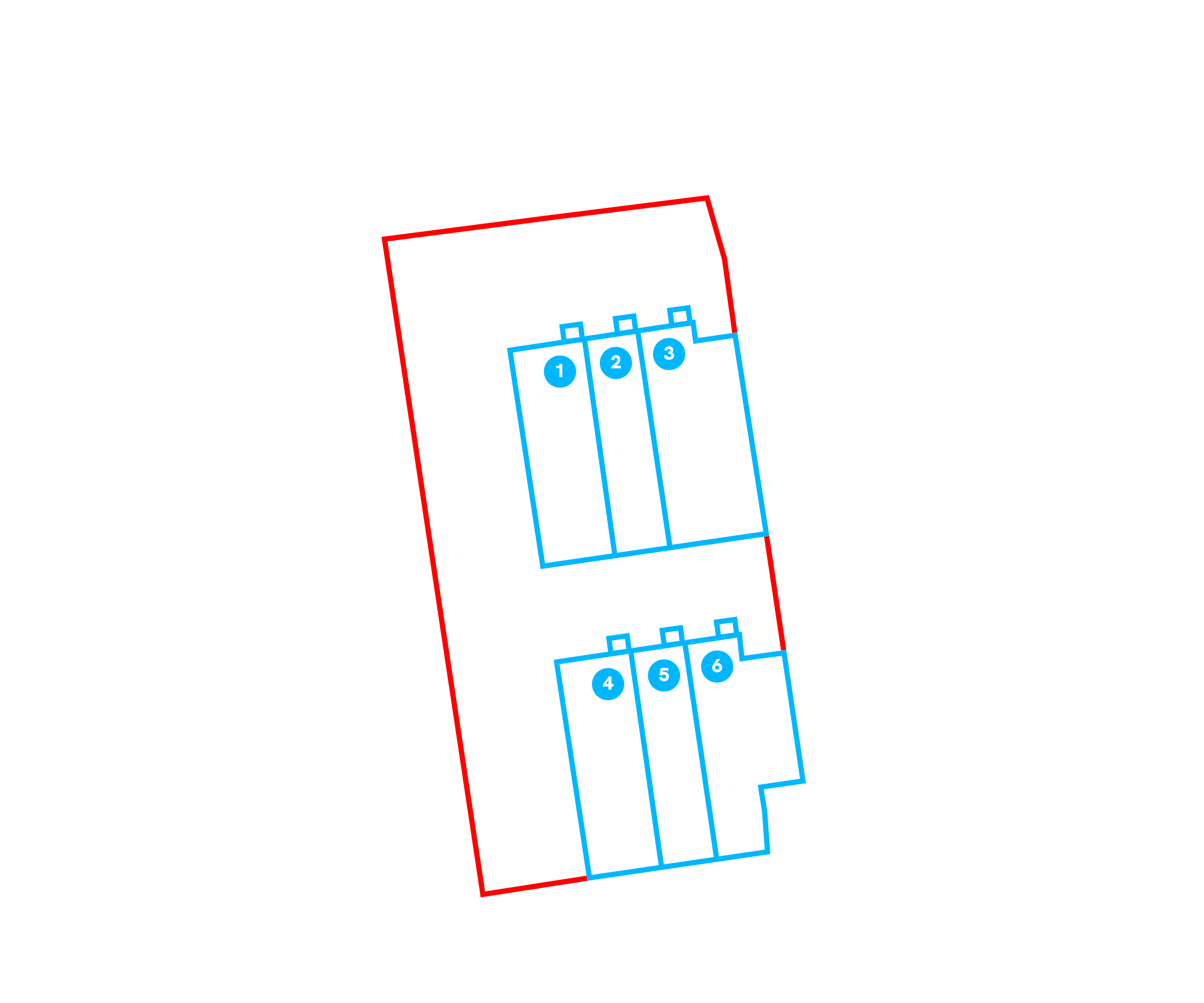 Swift Place siteplan showing the six plots